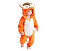 Mono Bebé Invierno, Pijama Niño Niña, Cálido Franela Stitch Unicornio Dinosaurio Disfraz, Animale Pelele Mameluco Buzo Con Capucha Recién Nacido Saco Dormir Zorro 70(0-6 Meses)