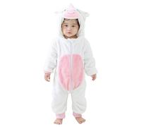 Mono Bebé Invierno, Pijama Niño Niña, Cálido Franela Unicornio Dinosaurio Disfraz, Animale Pelele Mameluco Buzo Con Capucha Recién Nacido Saco Dormir Blanco Unicornio 100(18-24 Meses)