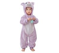 Mono Bebé Invierno Pijama Niño Niña, Cálido Franela Unicornio Dinosaurio Disfraz Bebé, Animale Pelele Mameluco Buzo con Capucha Recién Nacido Saco Dormir Murciélagos 70(0-6 Meses)