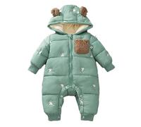 Mono Bebe Invierno Traje de Nieve Bebé Fleece Recién Nacido Snowsuit una Pieza con Capucha Oído Pelele Bodies Romper Abrigo Outwear para otoño e