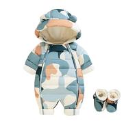 Mono Bebe Invierno Traje de Nieve Forro Polar para bebé recién Nacido Lana Ropa Dormir con Orejas Oso Grueso y Cálido Abrigo bebés Pijama Suave