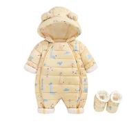 Mono Bebe Invierno Traje de nieve forro polar para bebé recién nacido Otoño Franela Lindo Bodies Algodón Desmontable Capucha Peleles Dibujos Animados Grueso Cremallera e