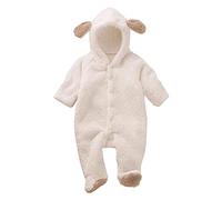 Mono Bebe Invierno Traje de Nieve Niños Niñas Lana para bebé recién Nacido una Pieza con Capucha Oído Pelele Bodies Romper Abrigo Outwear Pijama Suave