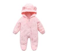 Mono Bebe Invierno Traje de nieve para recién nacido Bebé Snowsuit Ropa Dormir con Orejas Oso Peleles Dibujos Animados Franela Unisexo Cálido Regalo 0-18 meses Baby Romper