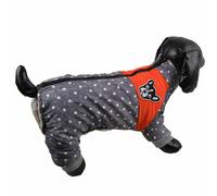 Mono cálido para perros "Carlota" de GogiPet, gris-naranja con lunares