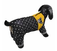 Mono cálido para perros "Carlota" de GogiPet, negro-amarillo con lunares