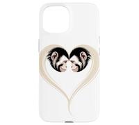 Mono Capuchino en Forma de Corazón Carcasa para iPhone 15