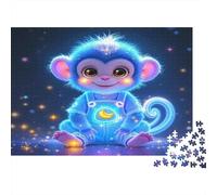 Mono Caricatura Brillante Puzzle de 1000 Piezas Papel para Adultos Noche Fantasía Puzzle para Adultos Decoración Relajante Regalo 70x50cm/1000pcs