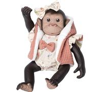Mono Chimpance Gorila Bebé Reborn 40cm - Pelele Beig y Chaleco Naranja - Rosa Toys