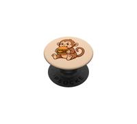 Mono, Comer, un, Hamburguesa PopSockets PopGrip Adhesivo