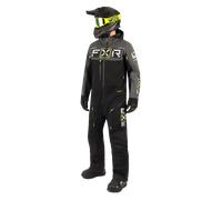FXR Maverick F.A.S.T. Insulated Traje de moto de nieve de una pieza, negro-gris-amarillo, tamaño S