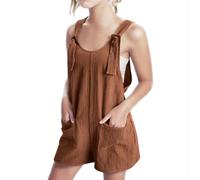 Mono Corto de Verano de Color Liso para niñas (Brown, 7-8 Years)