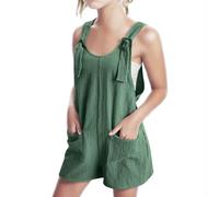 Mono Corto de Verano de Color Liso para niñas (Green, 13-14 Years)