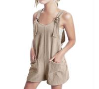 Mono Corto de Verano de Color Liso para niñas (Khaki, 9-10 Years)