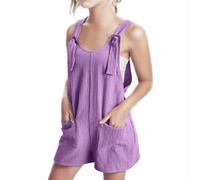 Mono Corto de Verano de Color Liso para niñas (Purple, 13-14 Years)