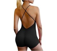 Mono Corto Deportivo Mujer sin Costuras Jumpsuit sin Mangas Verano Mono Sexy Elástico Body Overol Monos de Una Sola Pieza Ropa Deportiva Gimnasio Fitness Yoga Romper
