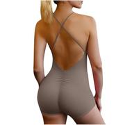 Mono Corto Deportivo Mujer sin Costuras Jumpsuit sin Mangas Verano Mono Sexy Elástico Body Overol Monos de Una Sola Pieza Ropa Deportiva Gimnasio Fitness Yoga Romper