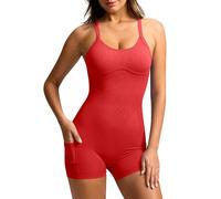 Mono Corto Deportivo Mujer sin Costuras Jumpsuit sin Mangas Verano Sexy Mono Elástico Body Overol Monos de Una Sola Pieza Ropa Deportiva Gimnasio Fitness Yoga Romper