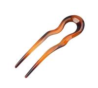 Moño de acetato dulce, horquilla de cabeza de albóndiga con patrón en forma de U, horquilla para mujer y niña (naranja)