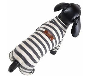 Mono de algodón suave para perros de GogiPet, rayas grises