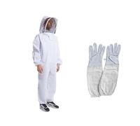Mono De Apicultor Para Apicultores Ropa de apicultura de cuerpo completo, ropa de apicultores profesionales antiabejas, traje de protección de apicultura, velo protector Unisex(L with gloves)