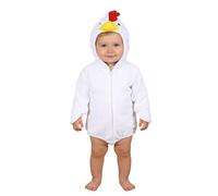 Mono de bebé niño con capucha de pollito para fotografía de recién nacido, body suave de algodón orgánico con diseño de animalito, ideal para sesiones de fotos y uso diario, talla 0-3 años (White,