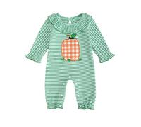 Mono de bebé niño Manga Larga Punto a Rayas, Traje Halloween, Pijama Bordado, Ropa Juego Botas