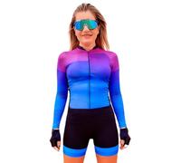 Mono de ciclismo para mujer, ropa de ciclismo para mujer, triatlón, carreras, manga larga, ajustado, XS-3XL (1, L)