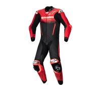 Alpinestars GP-R7 Mono de moto de cuero de 1 pieza, negro-rojo, tamaño 48 para Hombres
