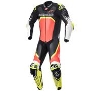 Alpinestars GP Tech V4, traje de cuero 1pcs. perforado 50 male Negro/Rojo Neón/Amarillo Neón