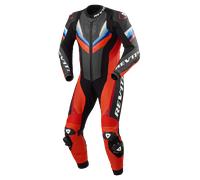 Revit Quantum 3 Traje de cuero de moto de una pieza perforado, negro-rojo, tamaño 54 para Hombres
