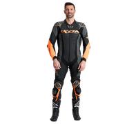Ixon Vortex 3 Traje de cuero de moto de 1 pieza, negro-gris-naranja, tamaño 2XL para Hombres