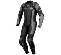 Ixon Vortex 3 Traje de cuero de motocicleta de 1 pieza, negro-gris, tamaño 2XL