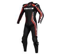 IXS Sport RS-800 1.0 Traje de cuero de una pieza de la motocicleta, negro-blanco-rojo, tamaño 60 para Hombres