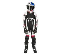 Macna Junior Traje de cuero de motocicleta de una pieza para niños, negro-blanco-rojo, tamaño 64 128