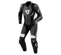 Revit Control Traje de cuero de moto de una pieza, Negro/Blanco, Talla 54