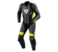 Revit Control Traje de cuero de moto de una pieza, negro-amarillo, tamaño 52 para Hombres