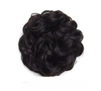 Moño de dona con elástico, extensiones de cabello sintético for un aspecto natural y uso diario. Accesorios for el cabello. Look Elegante Chic(Brownish black)