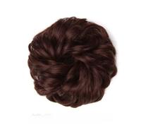 Moño de dona con elástico, extensiones de cabello sintético for un aspecto natural y uso diario. Accesorios for el cabello. Look Elegante Chic(Dark brown)