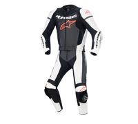 Mono de dos piezas Alpinestars GP Force Lurv de cuero blanco-negro-rojo fluo 56