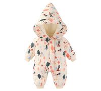Mono de Forro Polar de Invierno para bebés y niños pequeños, Grueso y cómodo, recién Nacidos, con Capucha y Patucos, Cierre de Cremallera fácil,