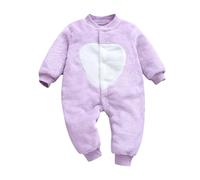 Mono de Forro Polar Grueso y Cálido para Bebés Recién Nacidos Niñas y Niños con Diseño y Confortable Ideal para Uso Diario y Térmica (Purple, 3-6 Months)