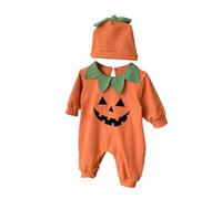 Mono de Halloween para bebé niño, Disfraz Calabaza Manga Larga con Sombrero bebés y niños pequeños El Ultimo