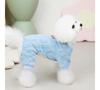 Mono de Invierno cálido de Forro Polar for Perro, Pijama for Cachorro y Gato, Abrigo, Ropa for Chihuahua, Disfraz de Bulldog francés, Trajes for Yorkshire Terrier.(Blue,XL)