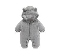 Mono de invierno para bebé Niñas Niños Traje Nieve una Pieza Cálido Algodón Desmontable Capucha con Unisexo Franela Bebés Pijama 2-36 Meses