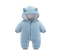 Mono de invierno para bebé Traje nieve Otoño Franela Lindo Bodies Ropa Dormir con Orejas Oso Footed Peleles Capucha Regalo 0-18 meses Baby Romper
