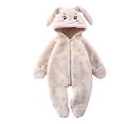 Mono de invierno para bebé Traje nieve recién nacido Lana Body Manga Larga con Oído Pelele Bodies abrigo bebés Ropa