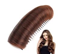Moño de invisible, almohadilla para el cabello con estilo princesa, peine de inserción de raíz, almohadilla de aumentada, fácil de usar, ligera, cómoda, engrosada, para mujeres, trabajo, uso