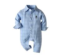 Mono de Manga Larga a Cuadros para recién Nacidos, Unisex, diseño de leñador, Polar Fino, cálido para otoño, con Botones a presión en la Entrepierna, fácil Cambio de pañal.