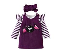 Mono de manga larga a rayas para niñas pequeñas, traje Halloween con faldas tirantes dibujos animados Traje De Familia